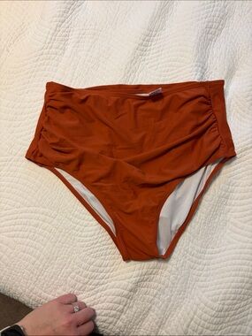 High-Waist Swim Bottoms in Rust - Women Swim